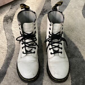 Dr. Martens White Ankle Boots